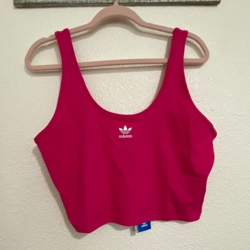 Adidas Tank Top Bralette Pink Sz Xl Sport Bra Athletic Comfort - Picture 2 of 5